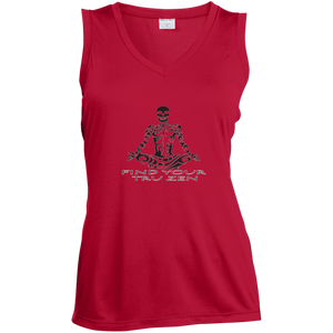 Find Your Tru Zen Skully ~ Ladies' Sleeveless Moisture Absorbing V-Neck - Tru Zen Wear