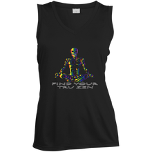 Load image into Gallery viewer, Find Your Tru Zen Rainbow Skully ~ Ladies&#39; Sleeveless Moisture Absorbing V-Neck - Tru Zen Wear