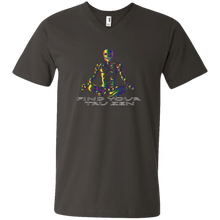 Load image into Gallery viewer, Find Your Tru Zen Rainbow Skully ~ Men&#39;s Printed V-Neck T-Shirt - Tru Zen Wear