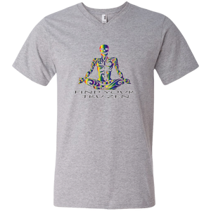 Find Your Tru Zen Rainbow Skully ~ Men's Printed V-Neck T-Shirt - Tru Zen Wear
