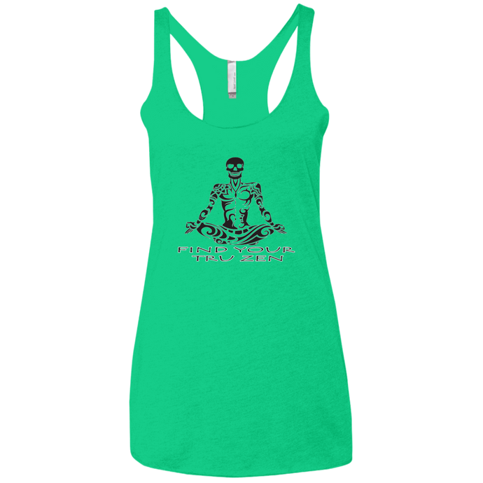 Find Your Tru Zen Skully ~ Ladies' Triblend Racerback Tank - Tru Zen Wear
