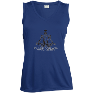 Find Your Tru Zen Skully ~ Ladies' Sleeveless Moisture Absorbing V-Neck - Tru Zen Wear