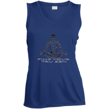 Load image into Gallery viewer, Find Your Tru Zen Skully ~ Ladies&#39; Sleeveless Moisture Absorbing V-Neck - Tru Zen Wear