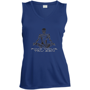 Find Your Tru Zen Skully ~ Ladies' Sleeveless Moisture Absorbing V-Neck - Tru Zen Wear