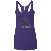 Load image into Gallery viewer, Find Your Tru Zen Skully ~ Ladies&#39; Triblend Racerback Tank - Tru Zen Wear