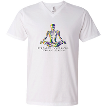 Load image into Gallery viewer, Find Your Tru Zen Rainbow Skully ~ Men&#39;s Printed V-Neck T-Shirt - Tru Zen Wear