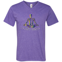 Load image into Gallery viewer, Find Your Tru Zen Rainbow Skully ~ Men&#39;s Printed V-Neck T-Shirt - Tru Zen Wear