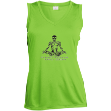 Load image into Gallery viewer, Find Your Tru Zen Skully ~ Ladies&#39; Sleeveless Moisture Absorbing V-Neck - Tru Zen Wear