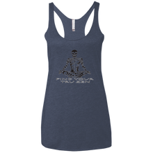 Load image into Gallery viewer, Find Your Tru Zen Skully ~ Ladies&#39; Triblend Racerback Tank - Tru Zen Wear