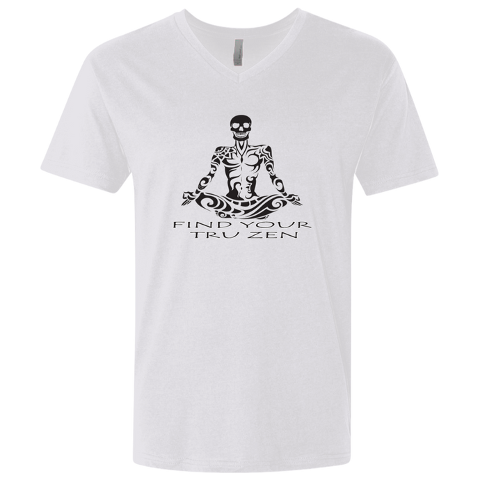 Find Your Tru Zen Skully ~ Men's Premium Fitted SS V-Neck - Tru Zen Wear