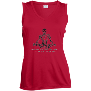 Find Your Tru Zen Skully ~ Ladies' Sleeveless Moisture Absorbing V-Neck - Tru Zen Wear